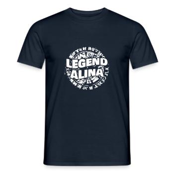 Alina en tant que femme - T-shirt homme - marine - Devant - AI Model Male 178 light (178cm)