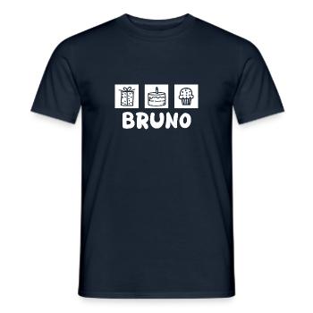 Vorname Bruno - Männer T-Shirt - Navy - Vorne - AI Model Male 178 light (178cm)