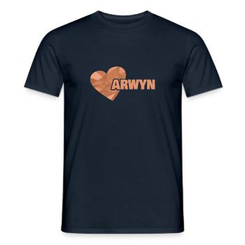 Vorname Arwyn - Männer T-Shirt - Navy - Vorne - AI Model Male 178 light (178cm)