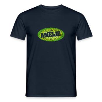 Retro Amelie mit Kratzer als Geschenkidee - Männer T-Shirt - Navy - Vorne - AI Model Male 178 light (178cm)