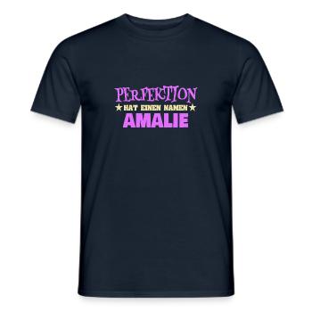 Woman's name Amalie - Men's T-Shirt - navy - Front - AI Model Male 178 light (178cm)
