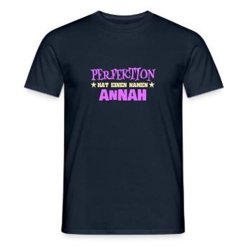 Woman's name Annah - Men's T-Shirt - navy - Front - AI Model Male 178 light (178cm)