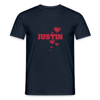 Geschenk für Justin - Männer T-Shirt - Navy - Vorne - AI Model Male 178 light (178cm)