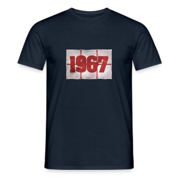 Born in 1967 - Men's T-Shirt - navy - Front - AI Model Male 178 light (178cm)