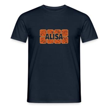 First name Alisa - Men's T-Shirt - navy - Front - AI Model Male 178 light (178cm)