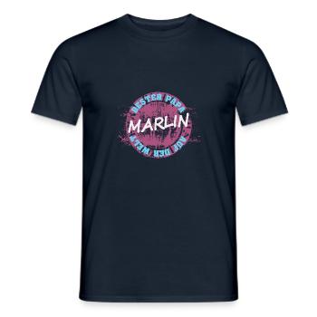 Marlin als Vatertag - Männer T-Shirt - Navy - Vorne - AI Model Male 178 light (178cm)