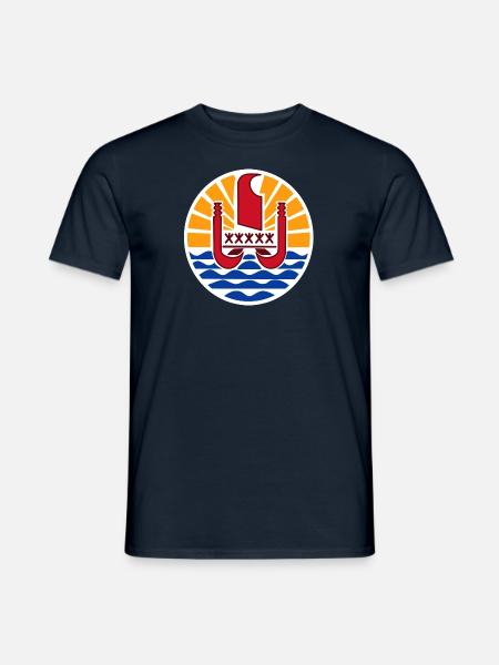 Armoiries nationales de la Polynésie française - T-shirt homme - marine