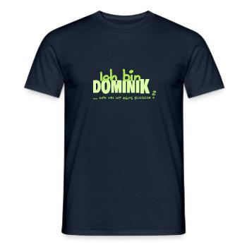 Namenschild Dominik - Männer T-Shirt - Navy - Vorne - AI Model Male 178 light (178cm)