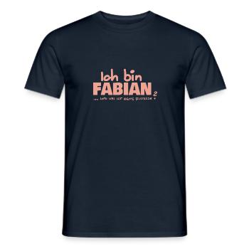 Vorname Fabian - Männer T-Shirt - Navy - Vorne - AI Model Male 178 light (178cm)