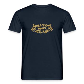 Hans d’or - T-shirt homme - marine - Devant - AI Model Male 178 light (178cm)