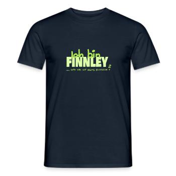 Vorname Finnley - Männer T-Shirt - Navy - Vorne - AI Model Male 178 light (178cm)
