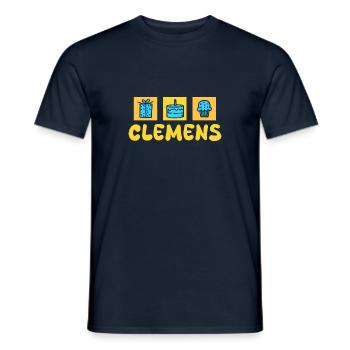 First name Clemens - Men's T-Shirt - navy - Front - AI Model Male 178 light (178cm)