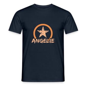 Angelie as a first name - Men's T-Shirt - navy - Front - AI Model Male 178 light (178cm)