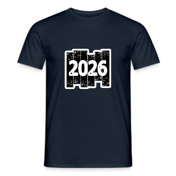 Year 2026 - Men's T-Shirt - navy - Front - AI Model Male 178 light (178cm)