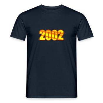 2002 - Männer T-Shirt - Navy - Vorne - AI Model Male 178 light (178cm)