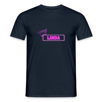 Linda als Krone - Männer T-Shirt - Navy - Vorne - AI Model Male 178 light (178cm)