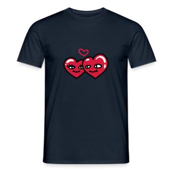 hearts in love - Men's T-Shirt - navy - Front - AI Model Male 178 light (178cm)