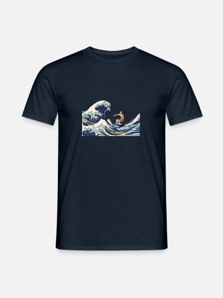 Surfeurs Grande vague avant Kanagawa Surf Japonais - T-shirt homme - marine