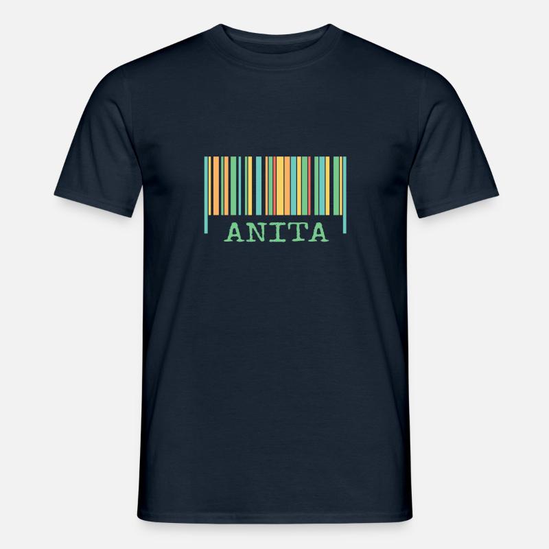 Strichcode Anita - Männer T-Shirt - Navy