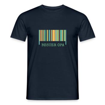 Strichcode Bester Opa - Männer T-Shirt - Navy - Vorne - AI Model Male 178 light (178cm)