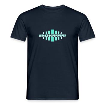 Occupation: Materials tester - Men's T-Shirt - navy - Front - AI Model Male 178 light (178cm)