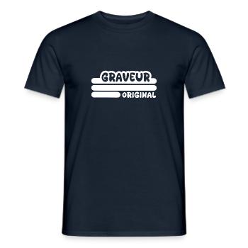 Occupation: Engraver - Men's T-Shirt - navy - Front - AI Model Male 178 light (178cm)