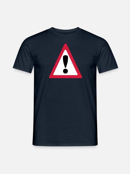 Warning Sign - Men's T-Shirt - navy