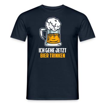 Bier trinken Saufen Party Urlaub Feiern Alkohol - Männer T-Shirt - Navy - Vorne - AI Model Male 178 light (178cm)
