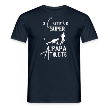 Super Papa Athlète - T-shirt homme - marine - Devant - AI Model Male 178 light (178cm)