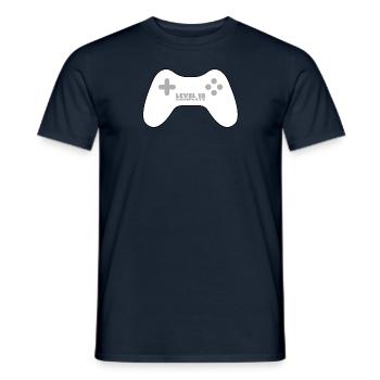 Level 18 completed - white gamepad, gamepad - Men's T-Shirt - navy - Front - AI Model Male 178 light (178cm)