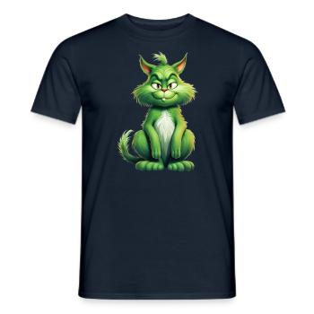 Katze Weihnachten Weihnachtselfe Geschenke Mütze - Männer T-Shirt - Navy - Vorne - AI Model Male 178 light (178cm)