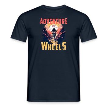Adventure on two Wheels Motorrad Biker Vintage - Männer T-Shirt - Navy - Vorne - AI Model Male 178 light (178cm)