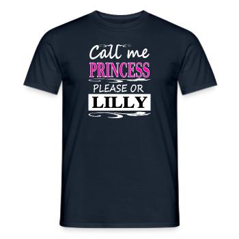 Ich heiße Lilly Prinzessin Lilly Mädchen Geschenk - Männer T-Shirt - Navy - Vorne - AI Model Male 178 light (178cm)
