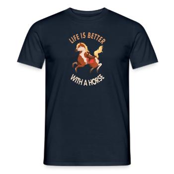 Cavalier de course de chevaux Cavalier Disant Poney Cadeau - T-shirt homme - marine - Devant - AI Model Male 178 light (178cm)