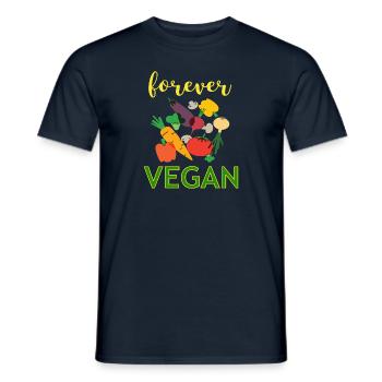 Für immer Vegan Vegetarier vegetarisch Geschenk - Männer T-Shirt - Navy - Vorne - AI Model Male 178 light (178cm)