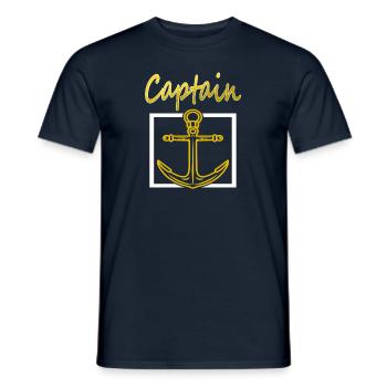 I am Captain Anchor Regatta Boat Gift Idea - Men's T-Shirt - navy - Front - AI Model Male 178 light (178cm)