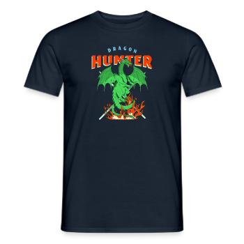 Dragon Spits Fire Gift Cartoon Character - Men's T-Shirt - navy - Front - AI Model Male 178 light (178cm)