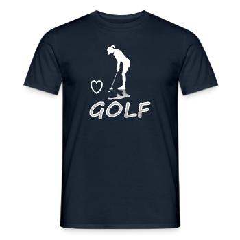 J’adore jouer au golf golfeur golf terrain cadeau - T-shirt homme - marine - Devant - AI Model Male 178 light (178cm)