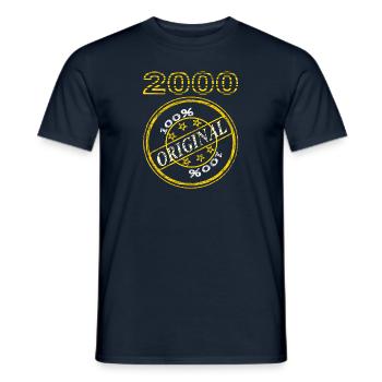 Année 2000 né anniversaire fêter son 23e anniversaire - T-shirt homme - marine - Devant - AI Model Male 178 light (178cm)