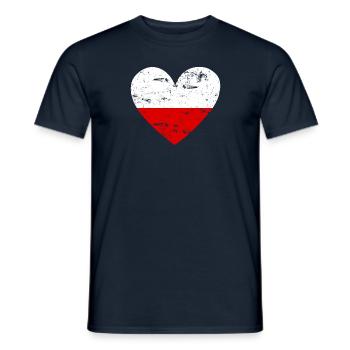 Drapeau Cœur Pologne Drapeau - T-shirt homme - marine - Devant - AI Model Male 178 light (178cm)