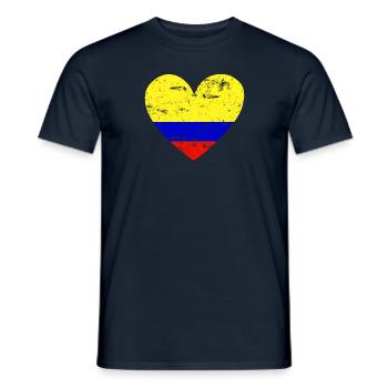 Drapeau Coeur Colombie Drapeau - T-shirt homme - marine - Devant - AI Model Male 178 light (178cm)