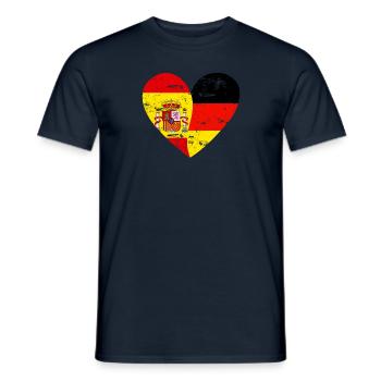 Drapeau Cœur Espagne Allemagne Drapeau - T-shirt homme - marine - Devant - AI Model Male 178 light (178cm)