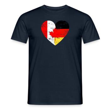 Flag Heart Canada Germany Flag - Men's T-Shirt - navy - Front - AI Model Male 178 light (178cm)