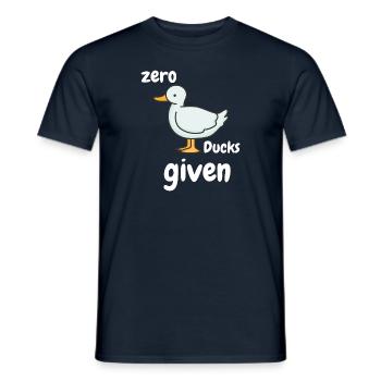 Zero Ducks given funny saying - Men's T-Shirt - navy - Front - AI Model Male 178 light (178cm)