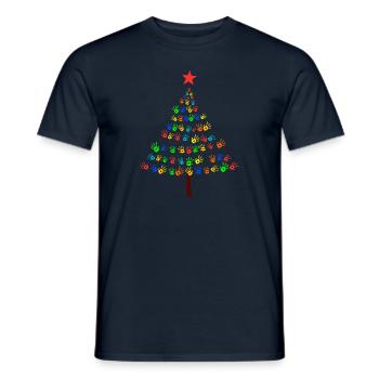 Weihnachtsbaum Kinder Frieden - Männer T-Shirt - Navy - Vorne - AI Model Male 178 light (178cm)