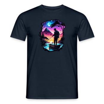 Angler Siluette / angeln / Fisch / See / Sport - Männer T-Shirt - Navy - Vorne - AI Model Male 178 light (178cm)