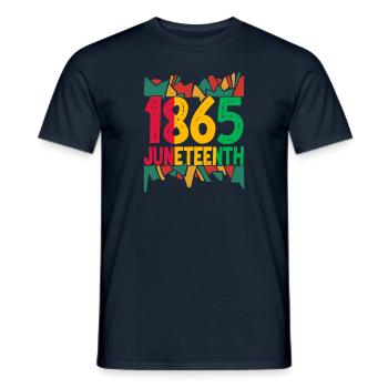 Juneteenth - Men's T-Shirt - navy - Front - AI Model Male 178 light (178cm)