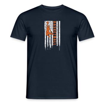 basket-ball flag - T-shirt homme - marine - Devant - AI Model Male 178 light (178cm)