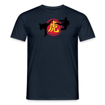 chinese_sign_tiger_karate_a_3c - Männer T-Shirt - Navy - Vorne - AI Model Male 178 light (178cm)