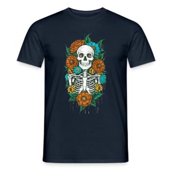 Squelette floral 2 - T-shirt homme - marine - Devant - AI Model Male 178 light (178cm)